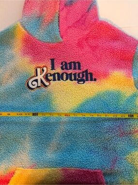 Barbie Rainbow Tie-Dye Sherpa Hoodie in Pink, Blue, Yellow